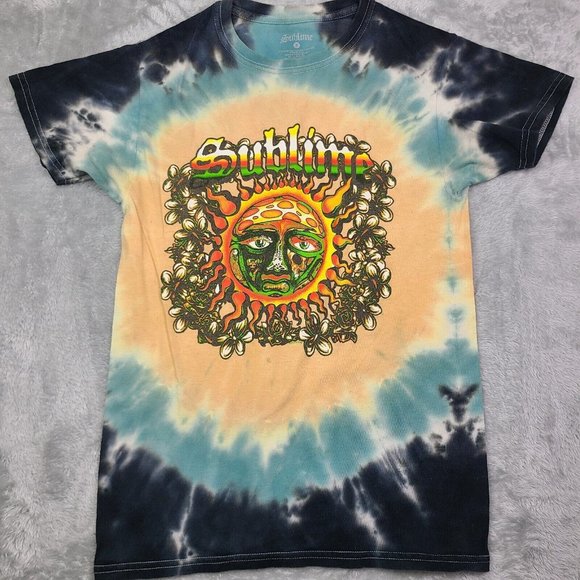 Sublime Sun Face Logo Men's Tie Dye T-Shirt Size Small Urban Outfitters‎ - Picture 1 of 6